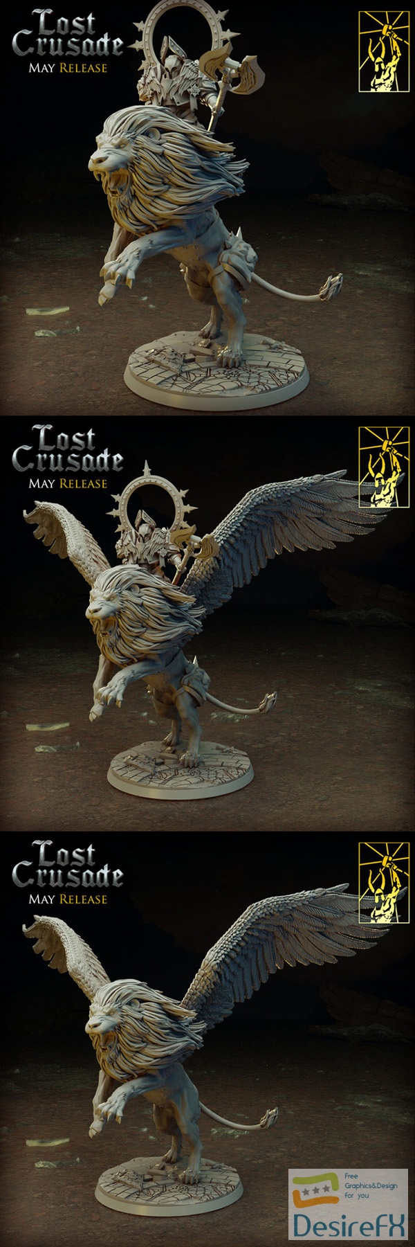 Lost Crusade High Lord on Winged Lion – 3D Print