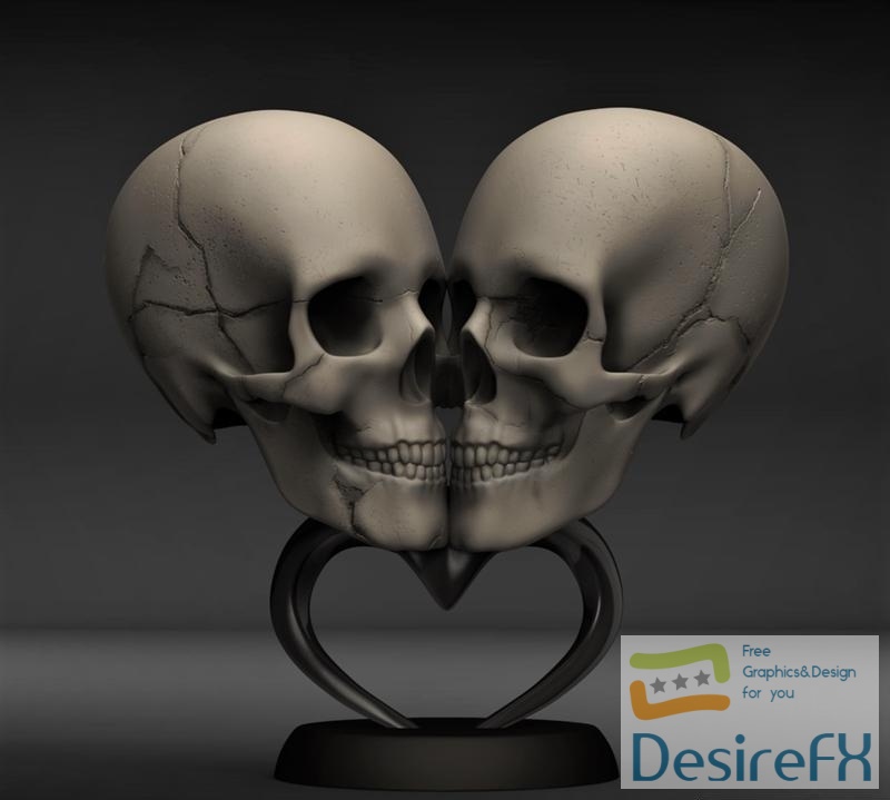 Love Death - Skull Decor 3D Print