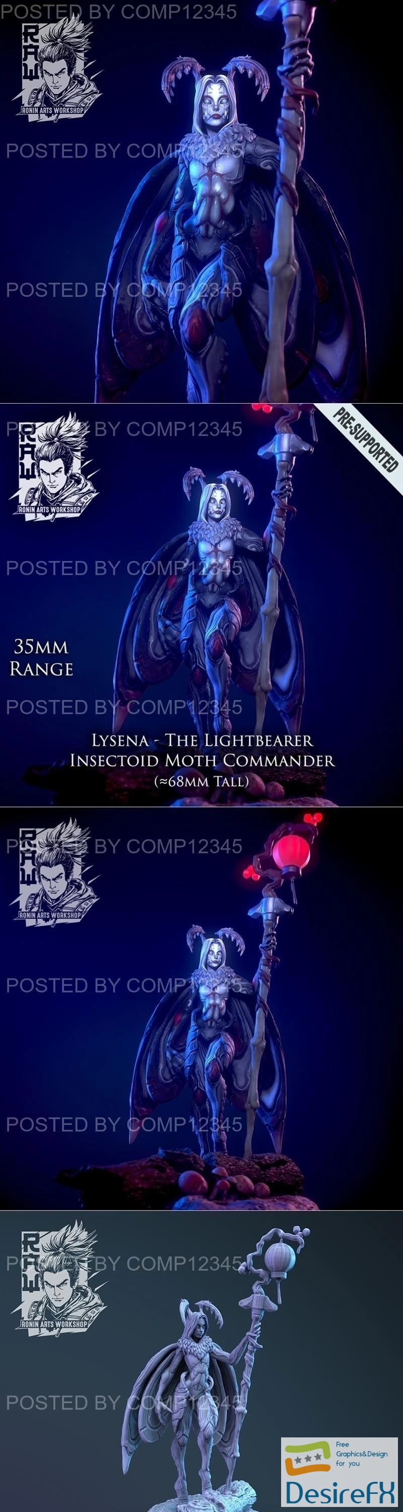 Lysena the lightbearer - Moth woman 3D Print
