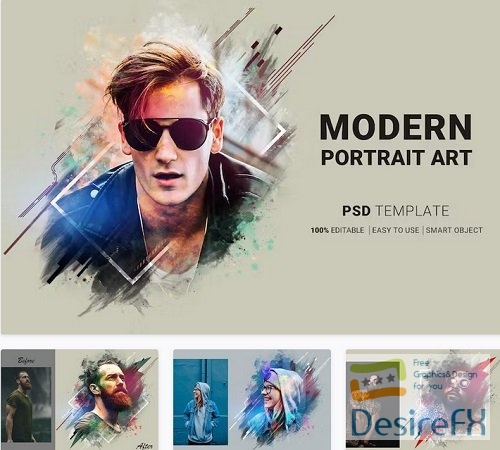 Modern Portrait Art PSD Template - WHQ6NLN