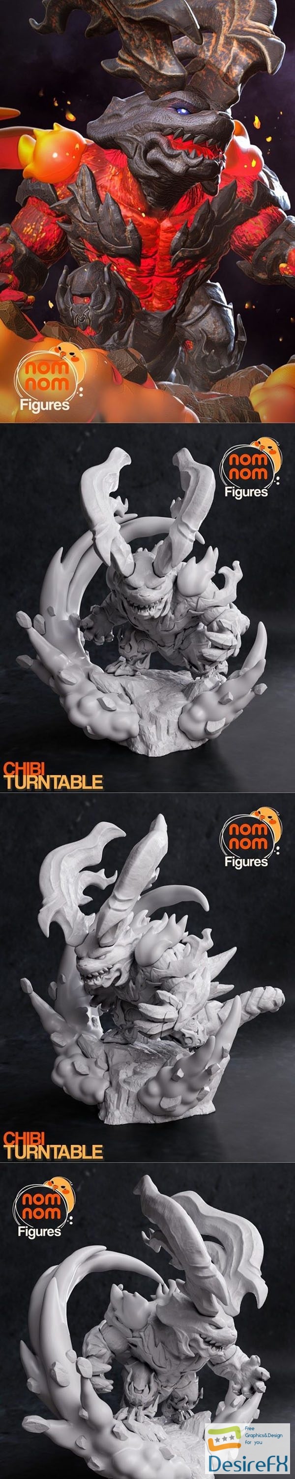 Nomnom Figures – Chibi Ifrit from Final Fantasy XVI – 3D Print