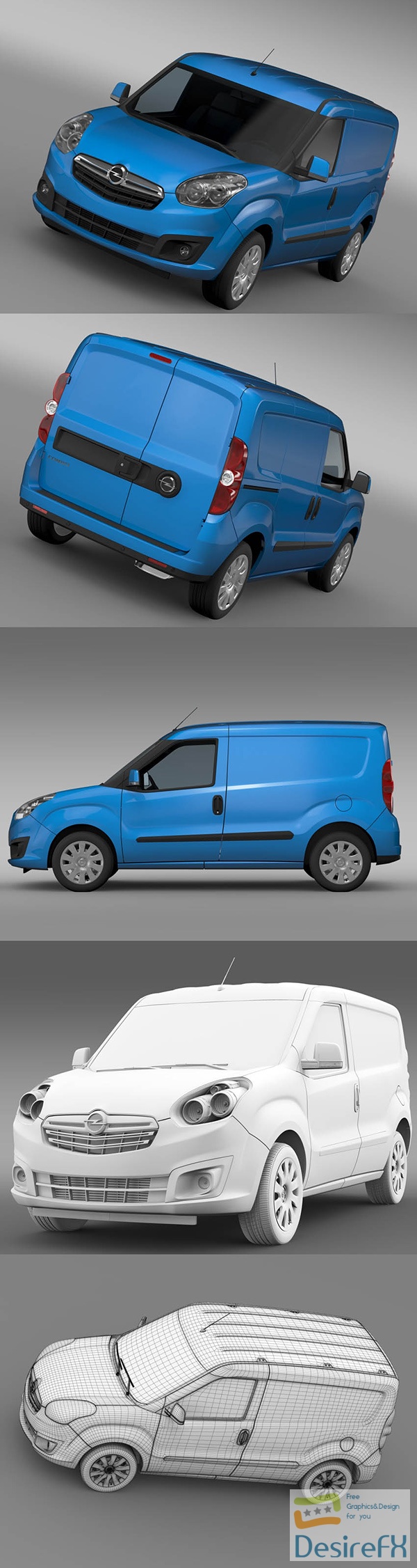 Opel Combo LWB Cargo 2015 3D Model