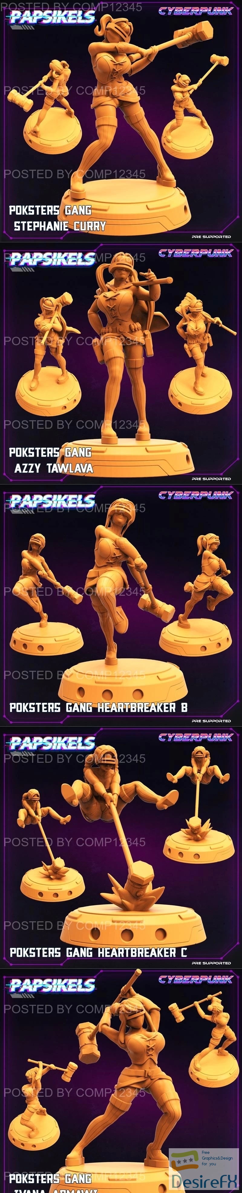 Papsikels Miniatures - Poksters Gang 3D Print