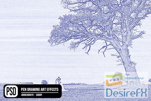 Pen Drawing Art Photo Effects - QLFW6BL