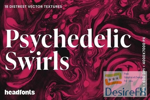 Psychedelic Swirls Textures - 8E8TU7W