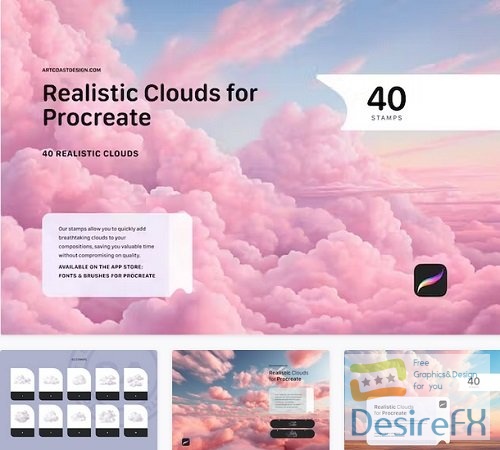 Realistic Clouds Stamps for Procreate - V3RP5KT