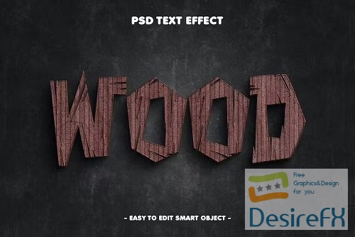 Realistic Wood 3D Layer Style Text Effect - M6AZBM5