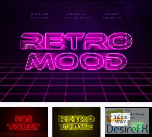 Retro Wave Text Effects - 91529791