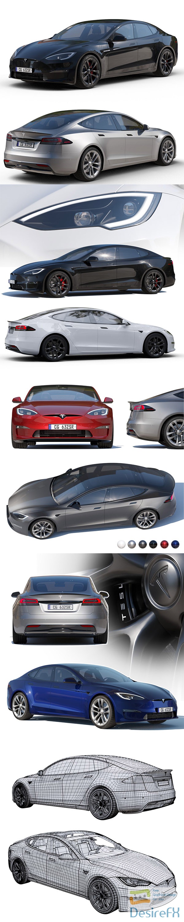 Tesla Model S Plaid 2023 3D Model