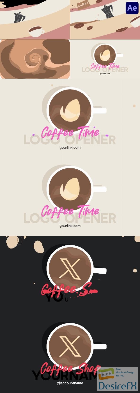 VideoHive Coffee Shop Quick Logo Opener for After Effects 47853081