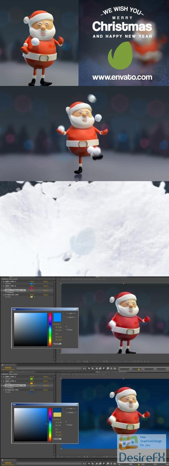 VideoHive Santa Juggling Snowballs 13606602