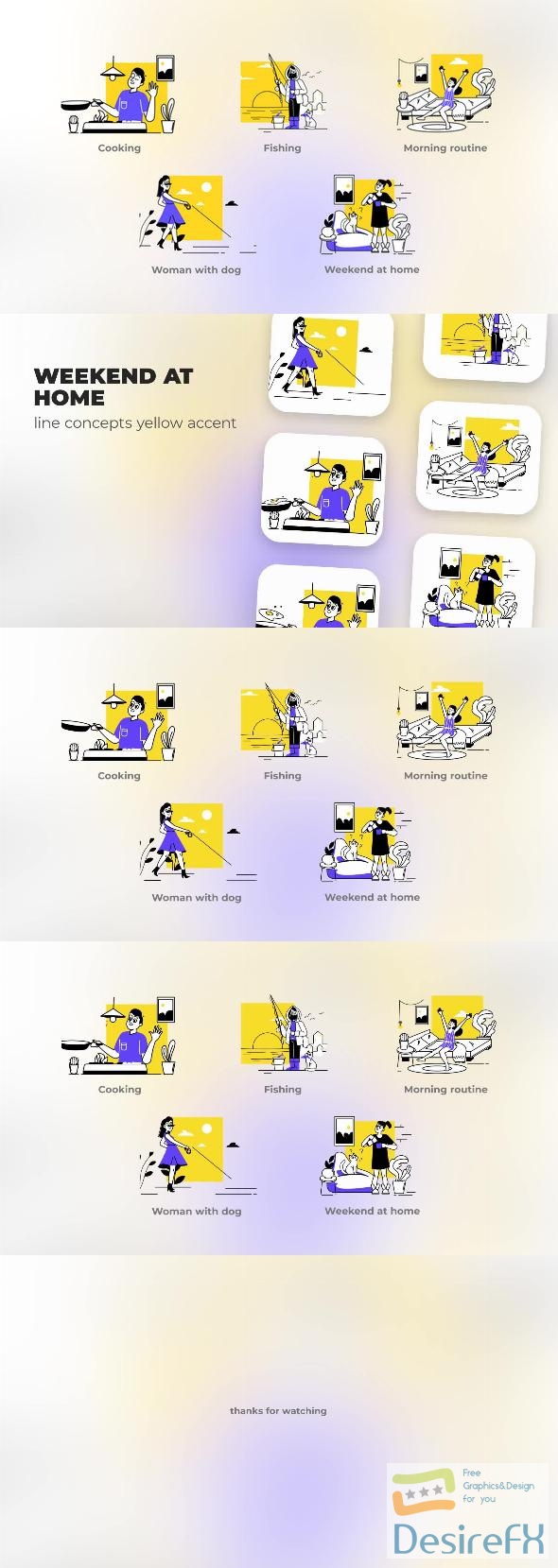 VideoHive Weekend at Home – Line Concepts Yellow Accent 47888796