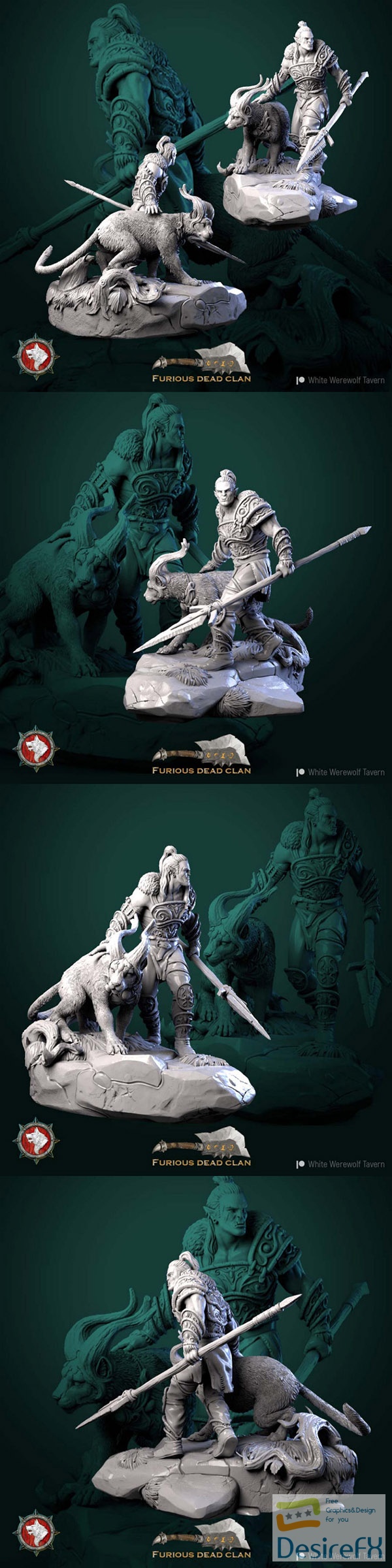 White Werewolf Tavern – Larsael the Lightning Orc Hunter – 3D Print