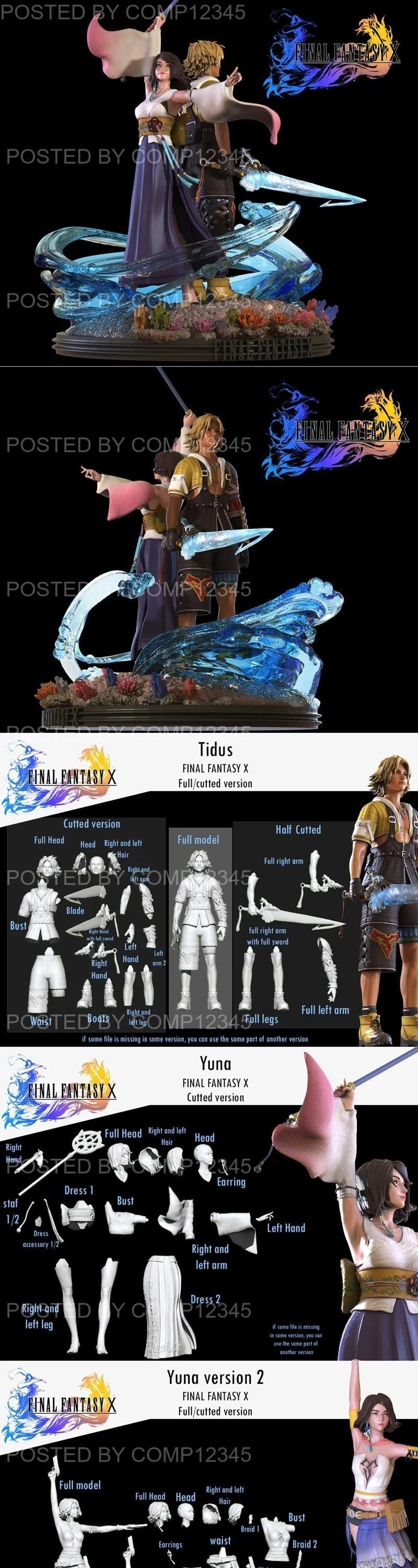 Yuna and Tidus 3D Print