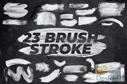 23 Isolated White Paint Brush Strokes Overlay - CUY65L7