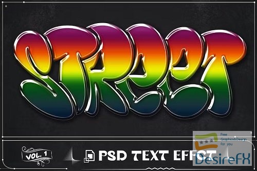 3D Shiny Street Text Effect PSD Photoshop - KEYLLPA