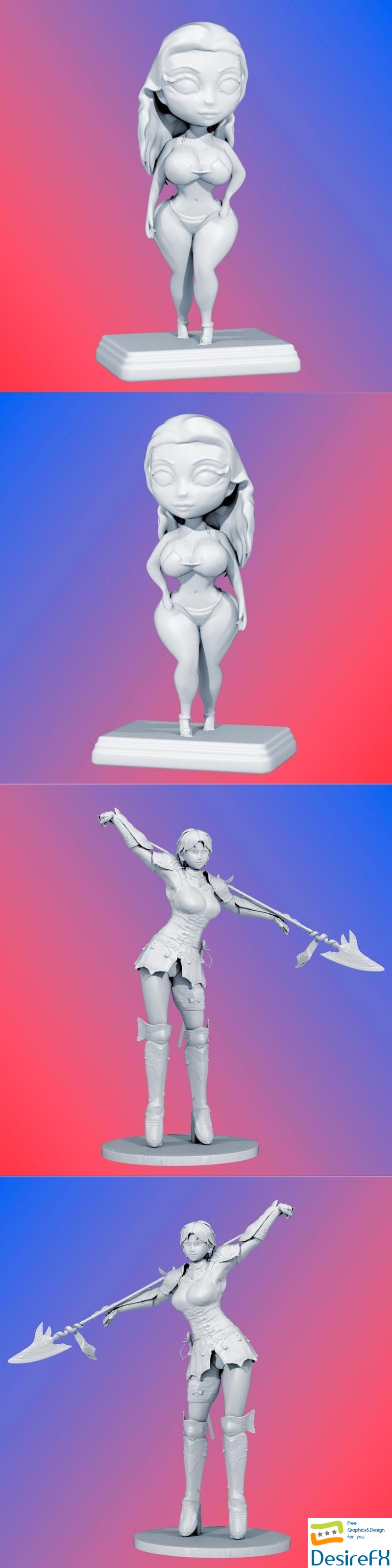 Abigail Morris Hot Chibi and Aelia valkyrie profile 3D Print