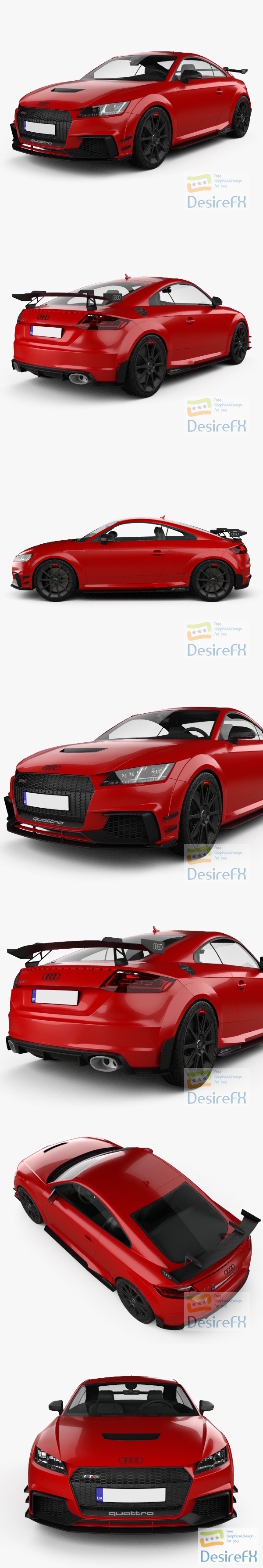 Audi TT RS coupe Performance Parts 2017 3D Model