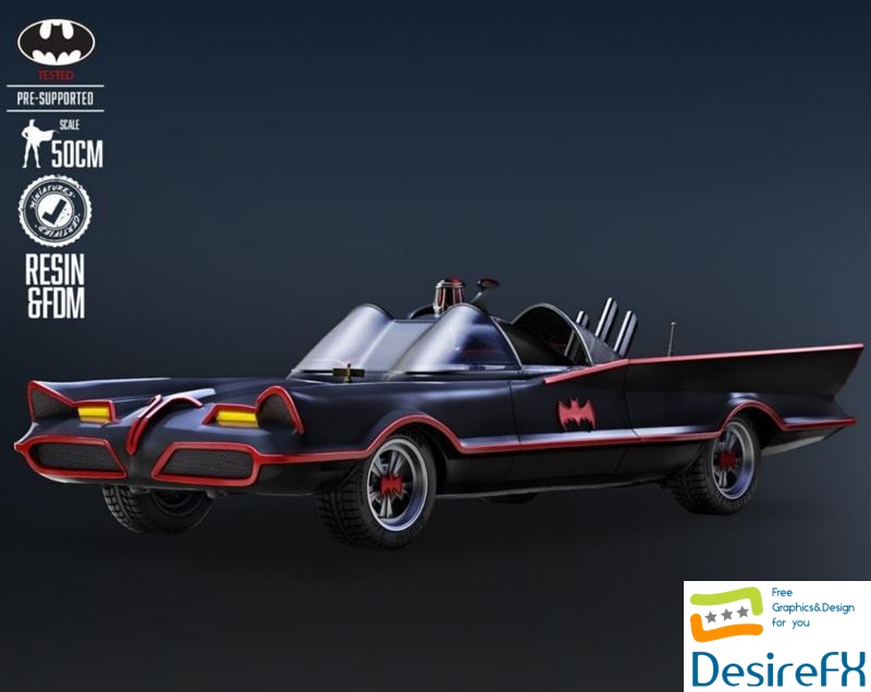 B3DSERK - Batmobile 1960 3D Print