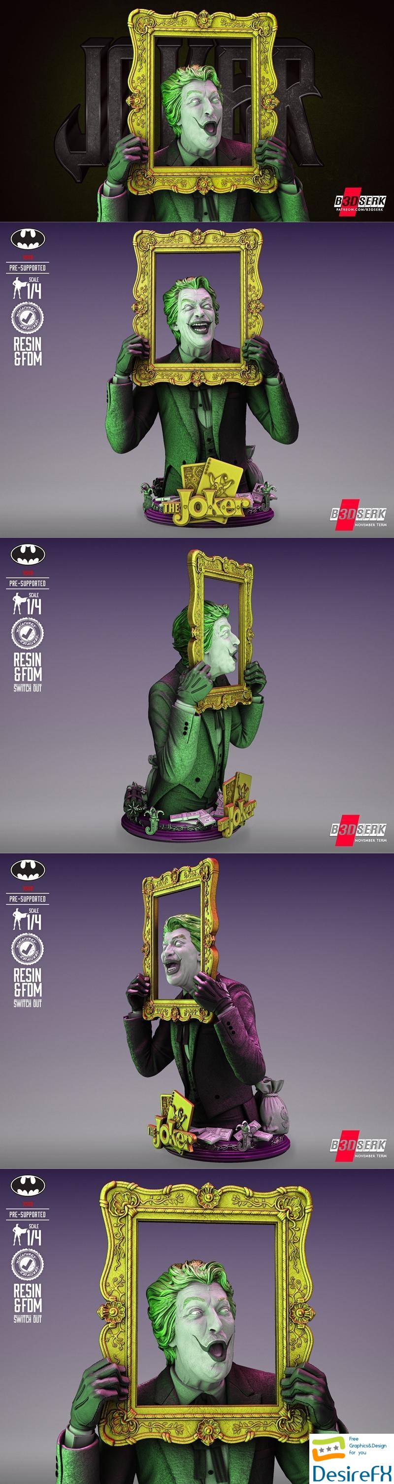 B3DSERK - Joker Romero Bust 3D Print