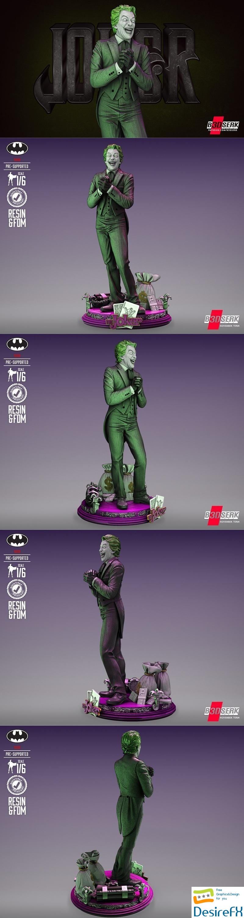 B3DSERK - Joker Romero Sculpture 3D Print