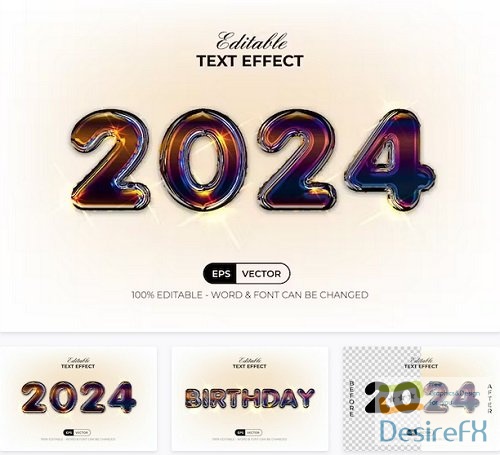 Balloon Text Effect 2024 Style - 91596601