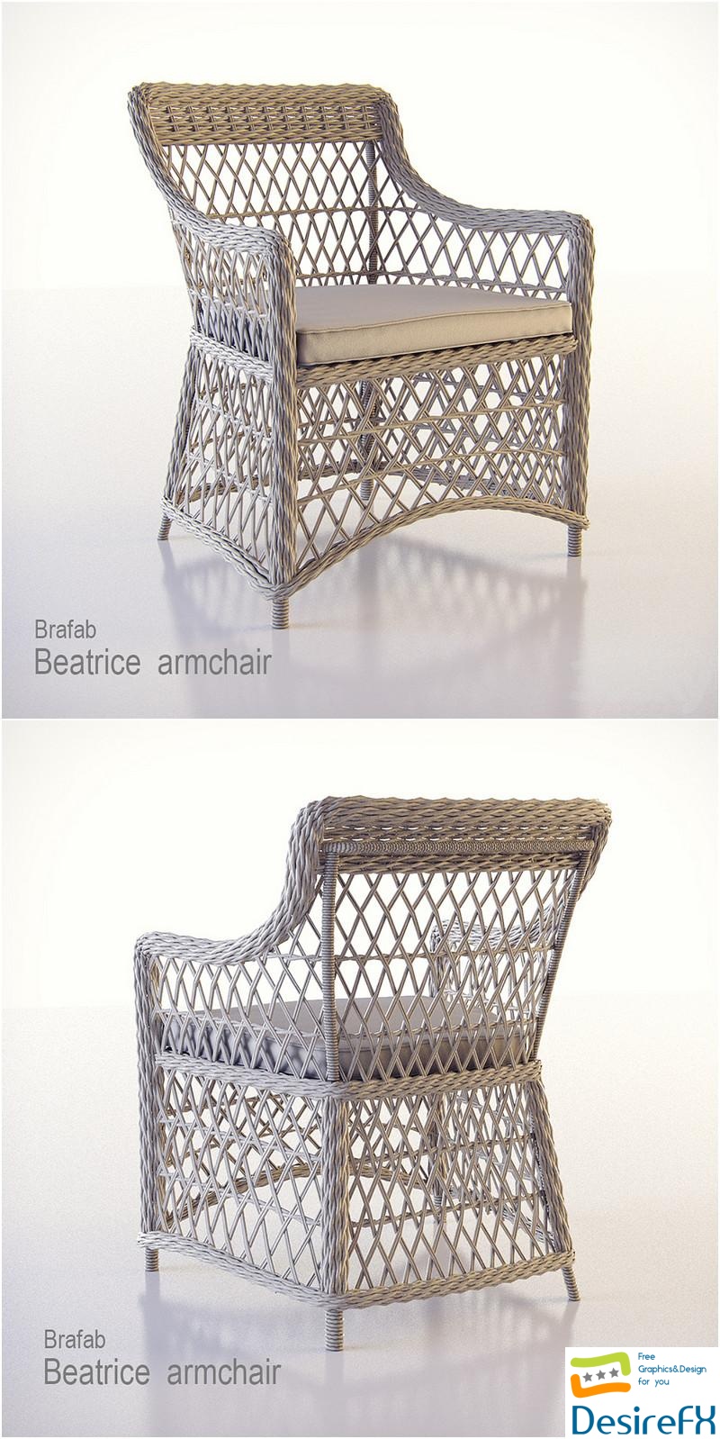 Beatrice armchair Brafab 3D Model