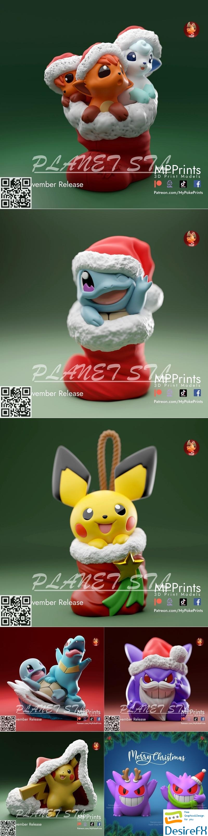 Christmas Pokemon by My Poke Prints 3D Print