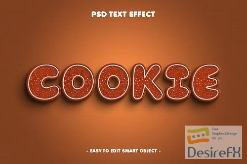 Cookie Editable Psd Text Effect - B49Q9ZW