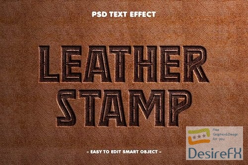 Deboss Leather Stamp Editable Text Effect - JGQHQNF