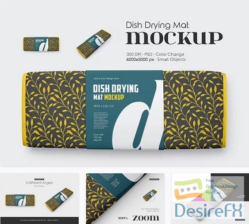 Dish Drying Mat Mockup Set - 91560503