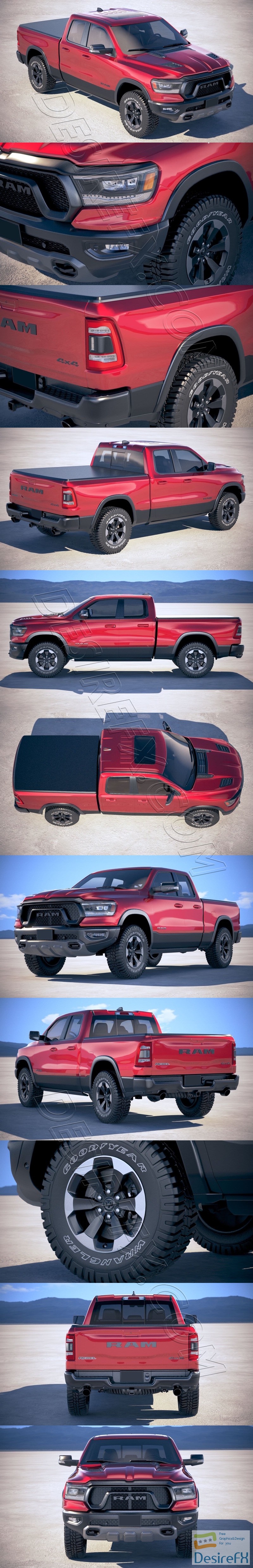 Dodge RAM 1500 Rebel 2019 3D Model