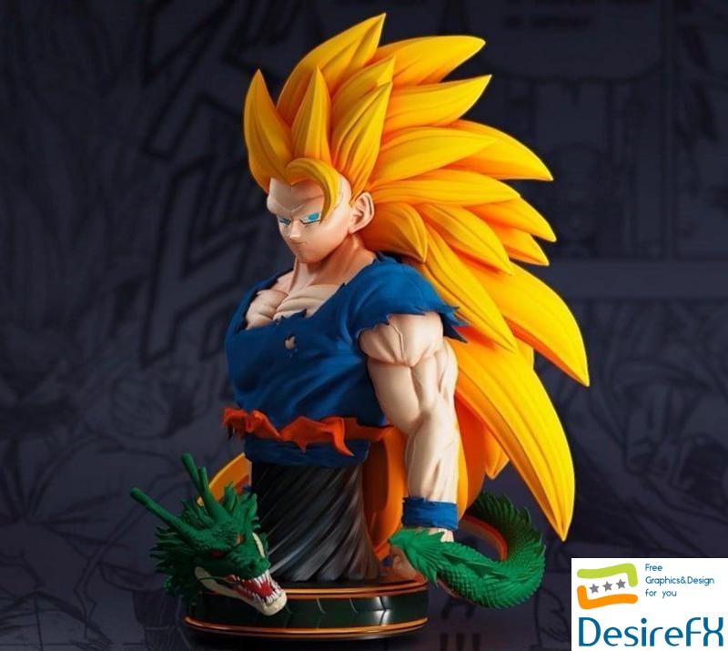 Dragon Ball - Goku ssj3 bust 3D Print
