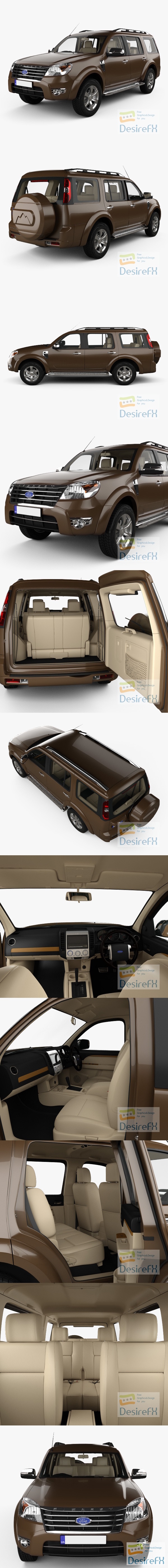 Ford Everest with HQ interior 2012 3D Model