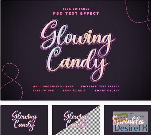 Glowing Candy Text Effect - Z93UVMD