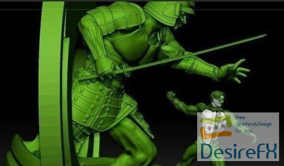 Green Lantern Samurai 3D Print