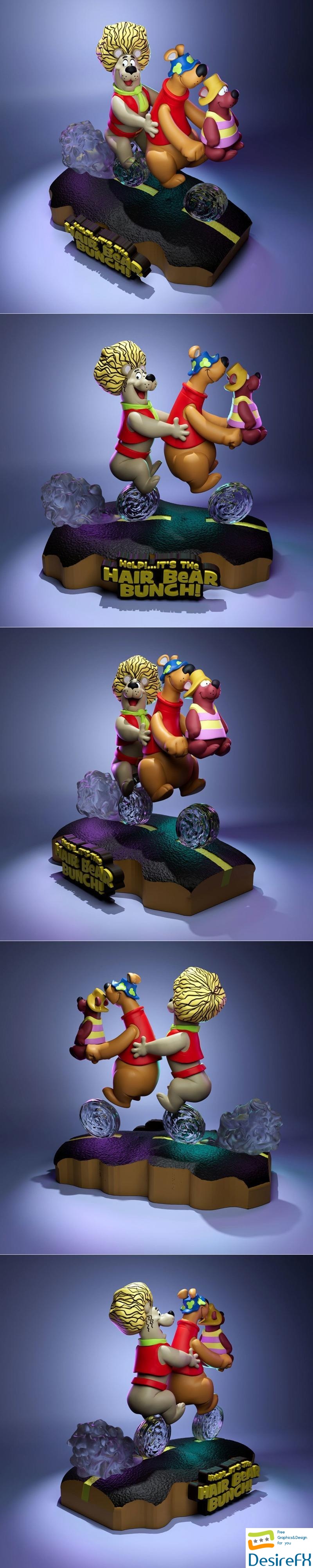 HAir Bear Bunch 3D Print