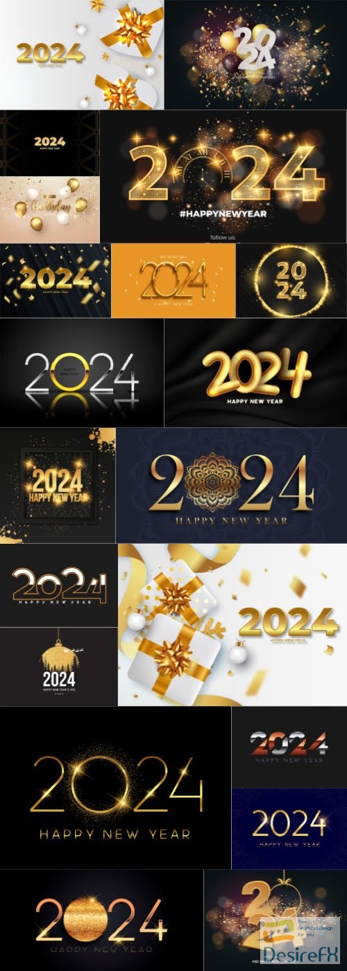 Happy new 2024 year, Merry christmas vector illustration