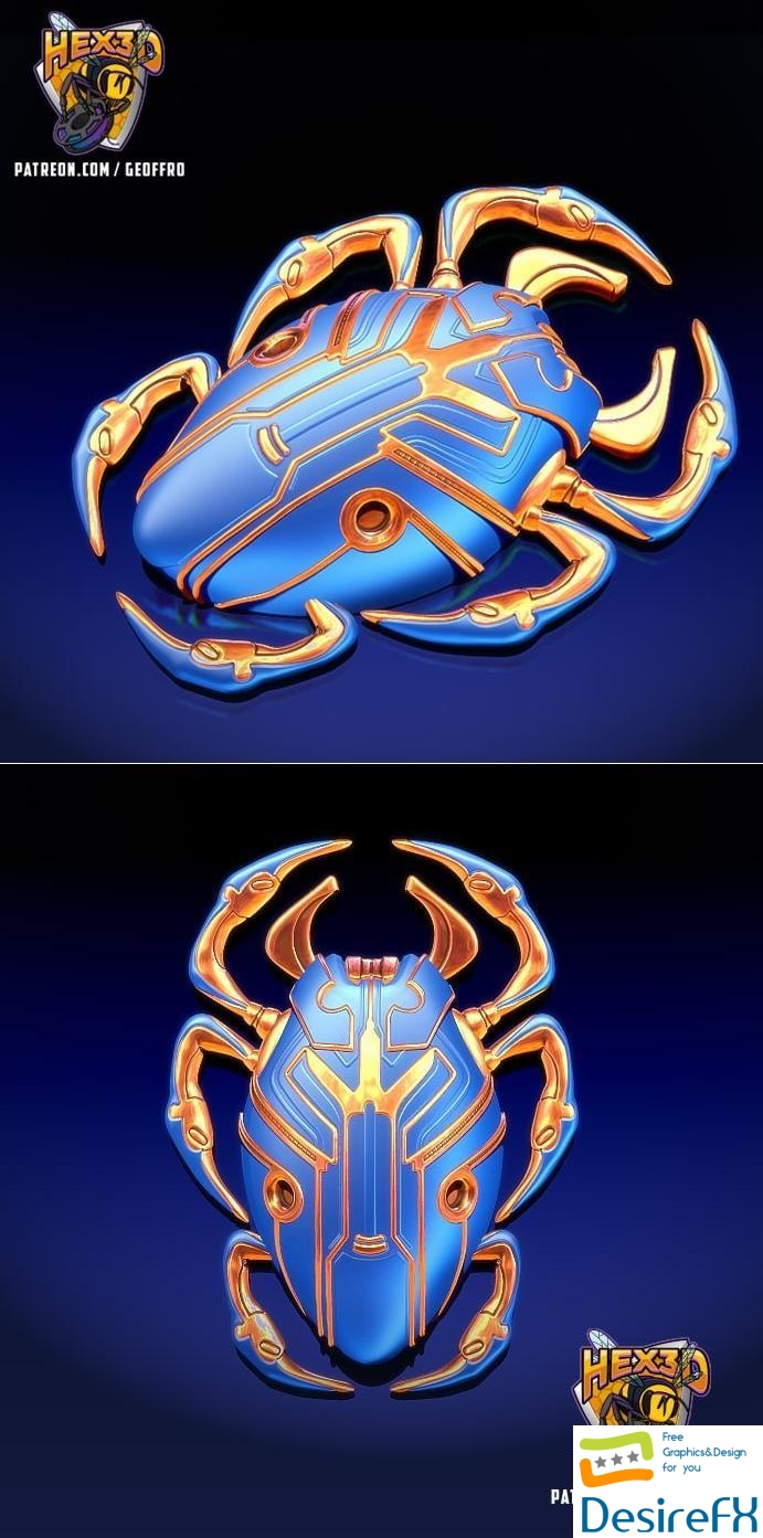 Hex3D - Blue Beetle 3D Print