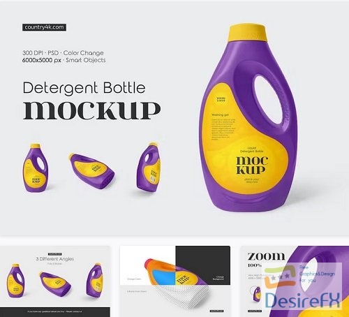 Liquid Detergent Bottle Mockup Set - 91568747