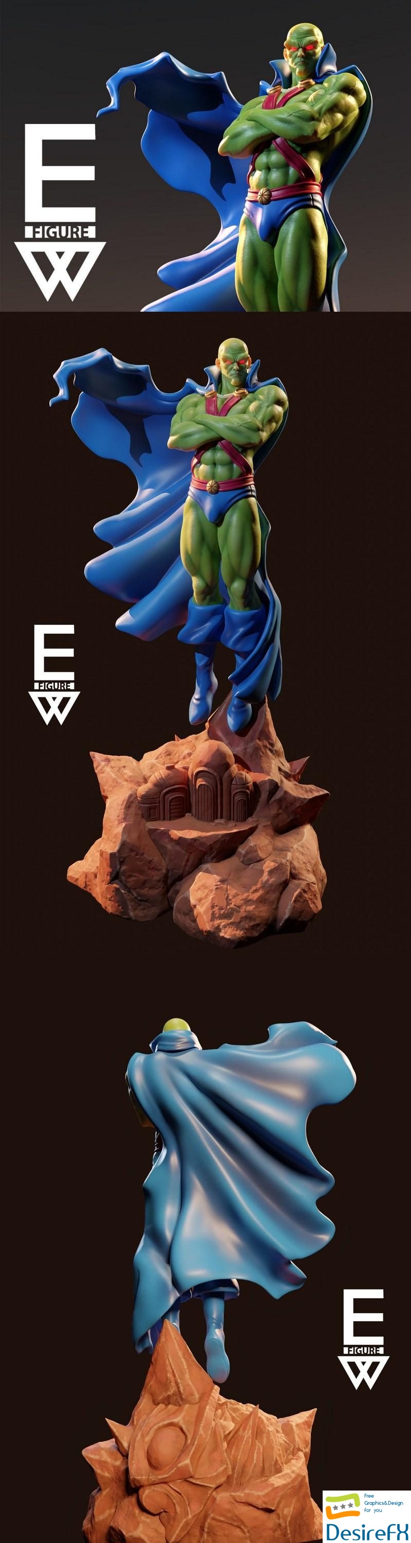 Martian Manhunter - 3D Print Statue