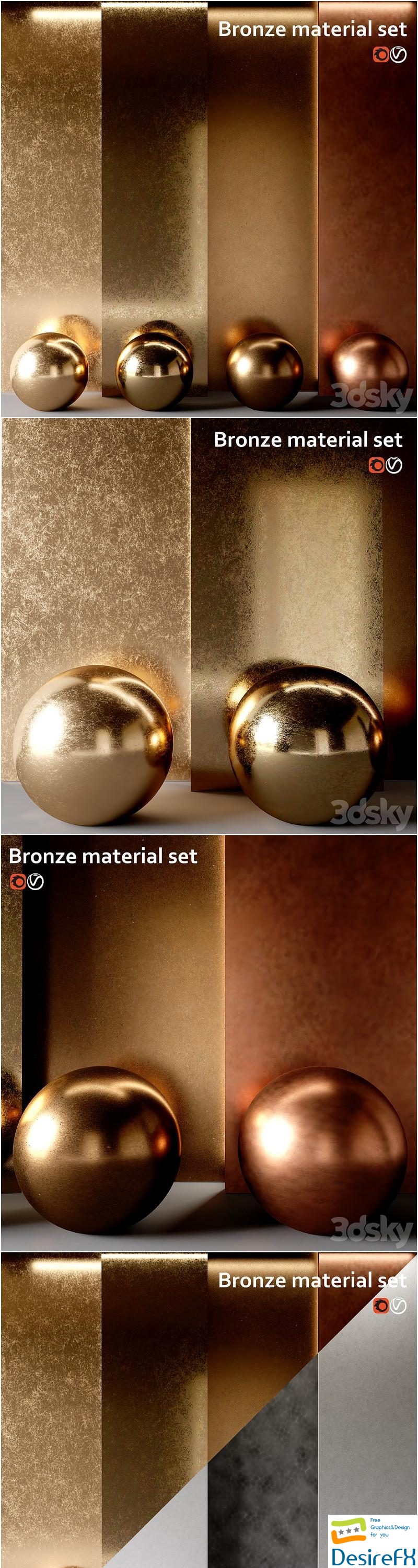 Material set Bronze 3D Model