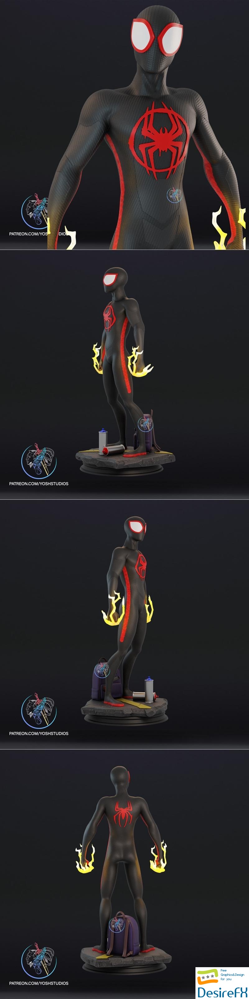 Miles Morales Spiderverse statue 3D Print