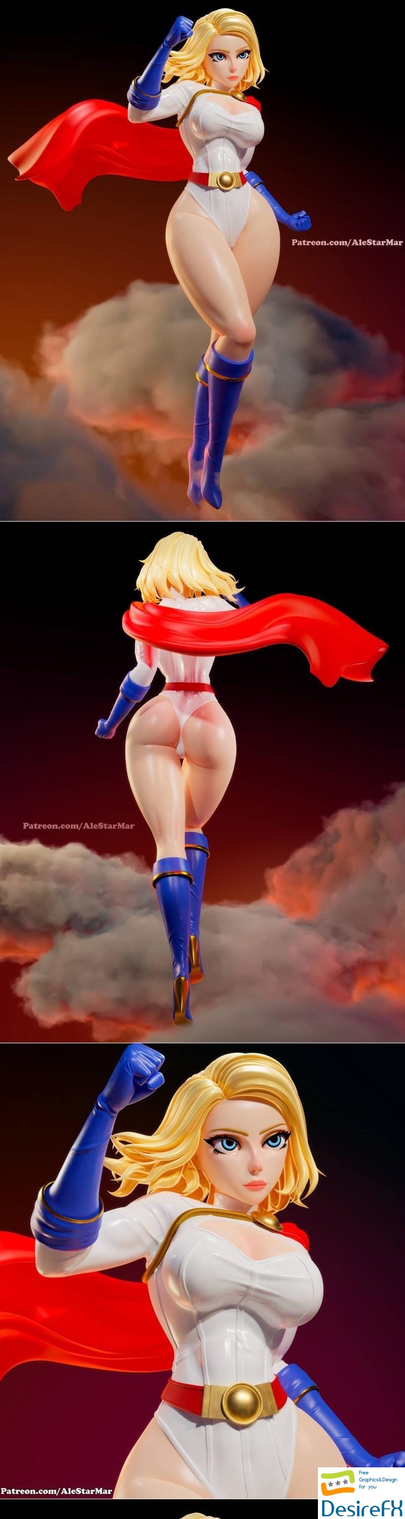 Power Girl 3D Print