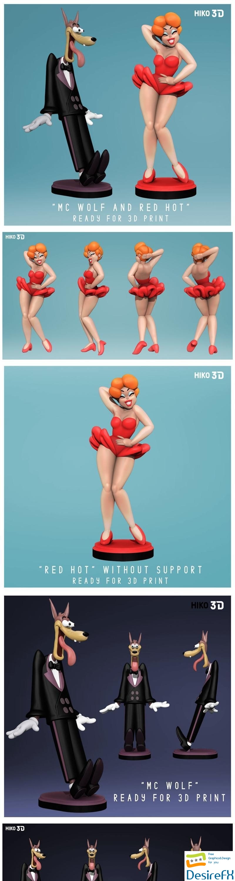 Red Hot Riding Hood and McWolf - Tex Avery 3D Print