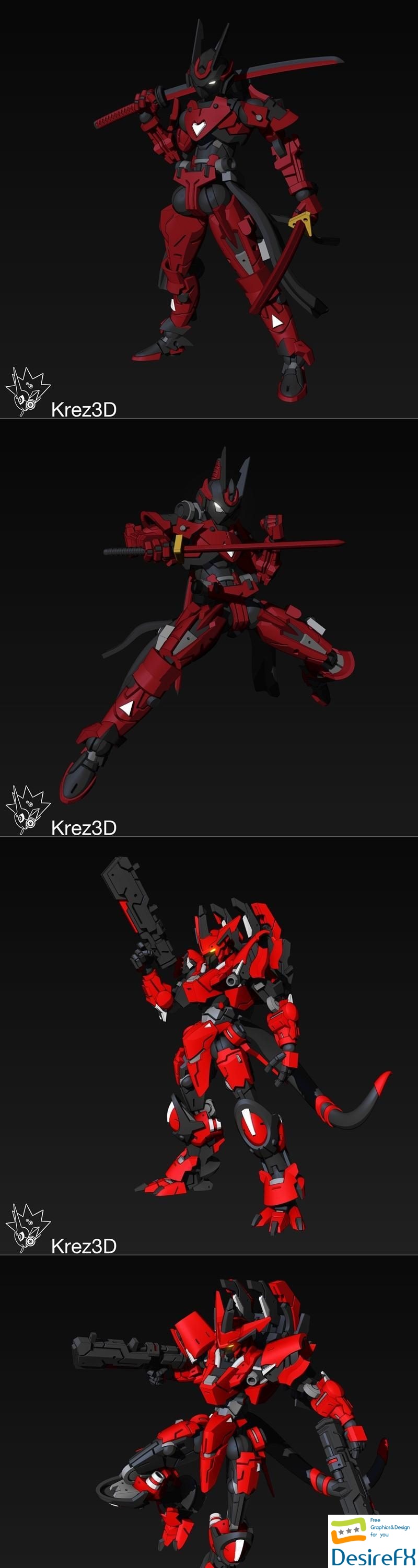 SA-1 Crimson Phantom and SA-2 Rampage 3D Print