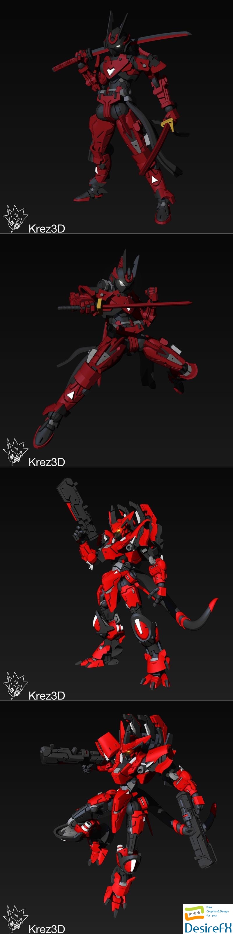 SA-1 Crimson Phantom and SA-2 Rampage 3D Print