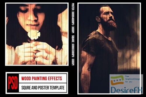 Square & Poster - Wood Painting Effects - WZNEQ8X