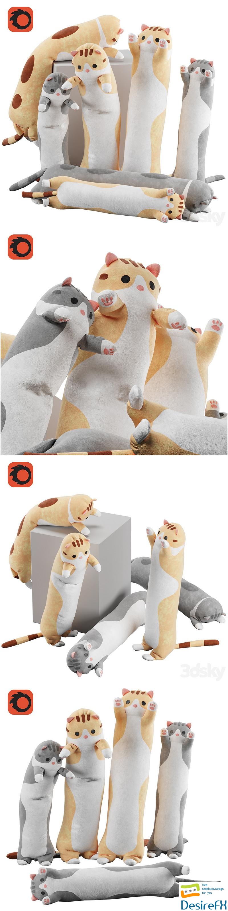 Stuffed plush toy, cat from aliexpress 3D Model