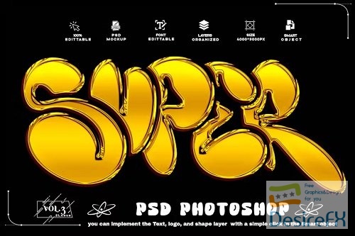 Super Golden Text Effect Photoshop PSD - DWG3Q86